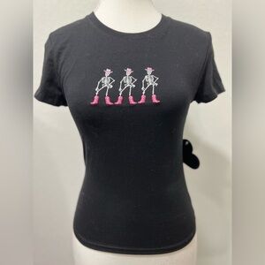 HOMEGIRL SOCIETY Cowgirl Skeleton Graphic Tee NWT